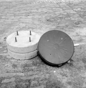 Recreatieterreinen, vliegvelden ed, betoncylinders, lichtelementen, Luchthaven, Bestanddeelnr 163-1399