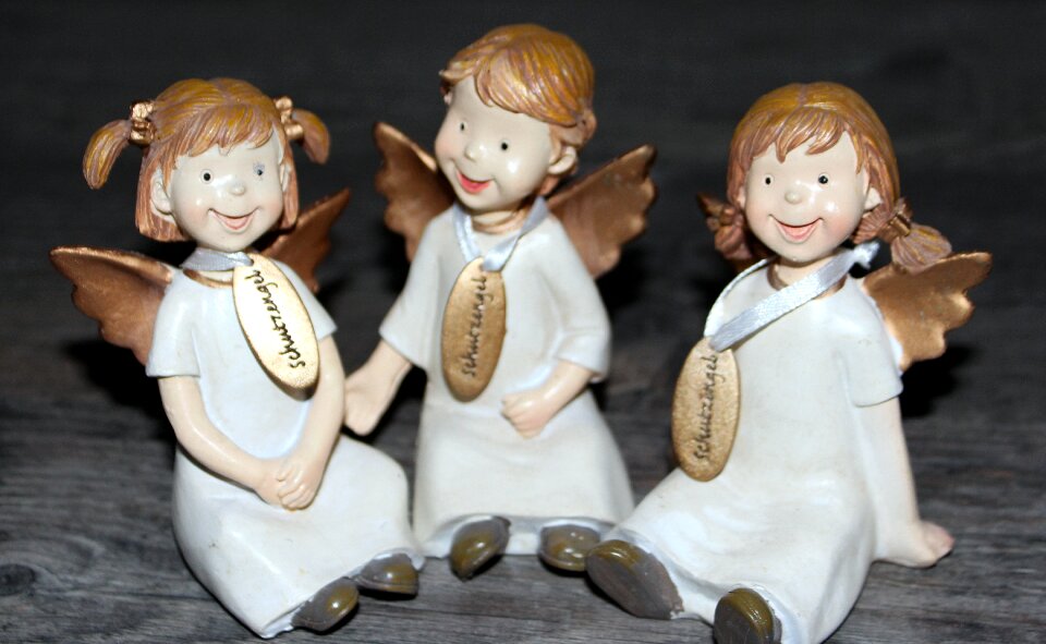 Angel wings cheerful laugh