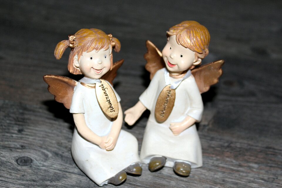 Angel wings cheerful laugh
