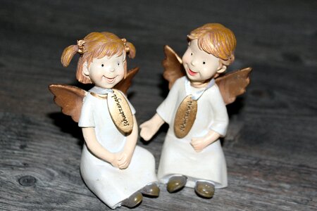 Angel wings cheerful laugh