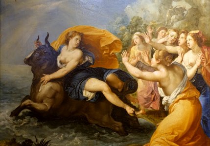 Rape of Europa, by Cavalier d'Arpino, detail, 1603-1606, oil on canvas - Galleria Borghese - Rome, Italy - DSC04899