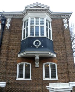 Ralli Hall, Denmark Villas, Hove (March 2013) (Oriel Window)