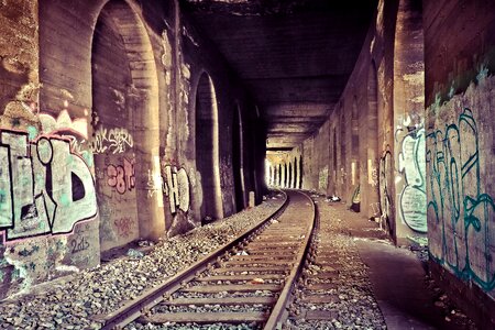 Railway railroad track rails photo