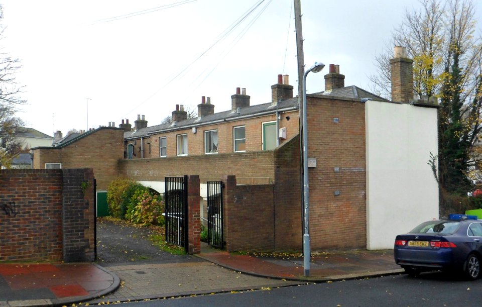 Rear Elevation of Percy and Wagner Almshouses, Junction of Elm Grove and Lewes Road, Brighton (December 2013)