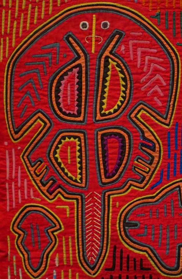 Ray detail (red), Mola (blouse panel), Cuna (Kuna) Indians, Honolulu Museum of Art, 3739.1 (cropped)