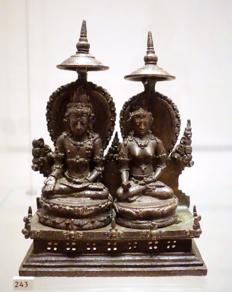 Ratnasambhava and Mamaki (probably), Eastern Java, c. 10th century AD, bronze - Ethnological Museum, Berlin - DSC01930