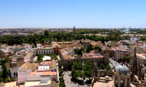 Real Alcazar walls Guadalquivir Seville Spain