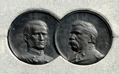 Ransom and Dodge medallions - General William Tecumseh Sherman Monument - Sherman Plaza - Washington DC - DSC08305