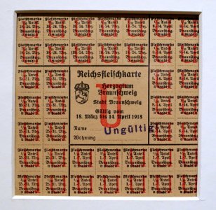 Ration stamps for meat, Braunschweig, 1918 AD - Braunschweigisches Landesmuseum - DSC04685