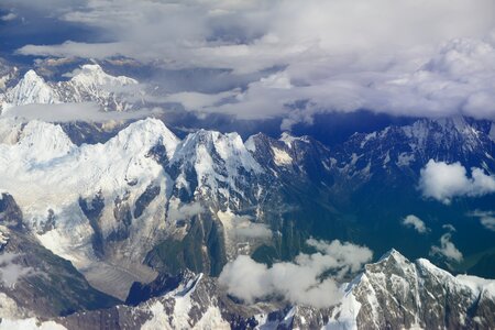 Snow mountain a bird's eye view mountains photo