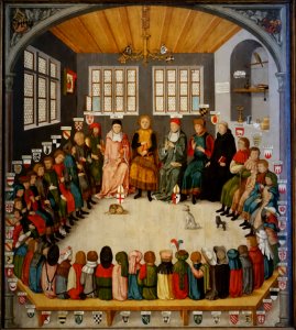 Ratssitzung Eberhards des Milden, Hofmaler Herzog Ludwigs von Wurttemberg, Stuttgart, 1575-1583 - Landesmuseum Württemberg - Stuttgart, Germany - DSC03139
