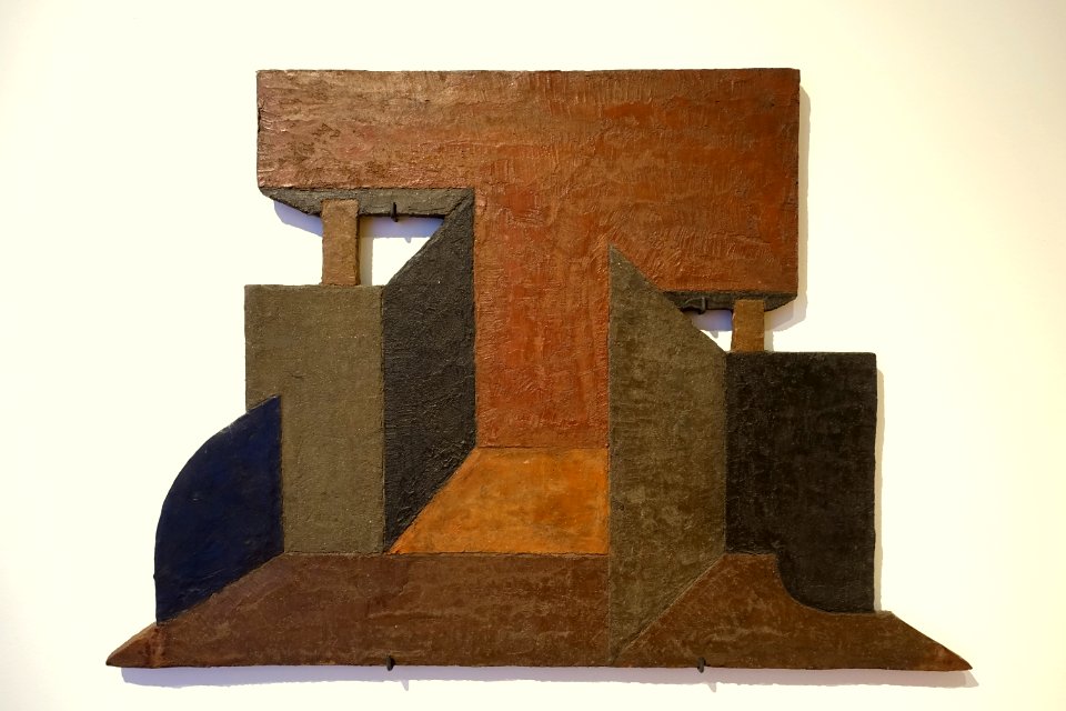 Raumkonstruktion V by Laszlo Peri, 1921, oil on concrete - Museum für Angewandte Kunst Köln - Cologne, Germany - DSC09587