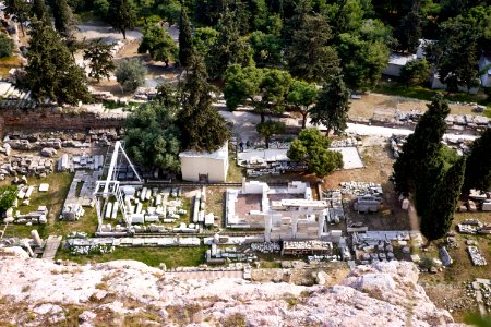 Remains of the Temple of Asclepius on the south slope of the Acropolis on 3 April 2019 photo