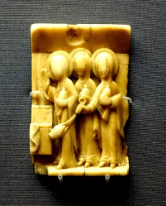 Relief plaque with the Three Marys at the Sepulchre, Cologne, mid 11th century, walrus ivory - Museum Schnütgen - Cologne, Germany - DSC00141 photo
