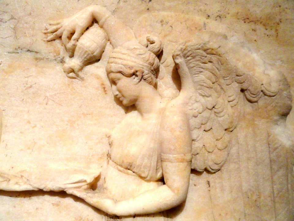 Relief of Apollo with Nike, 27 BC - 14 AD, Roman, Italy, marble - Cleveland Museum of Art - DSC08318