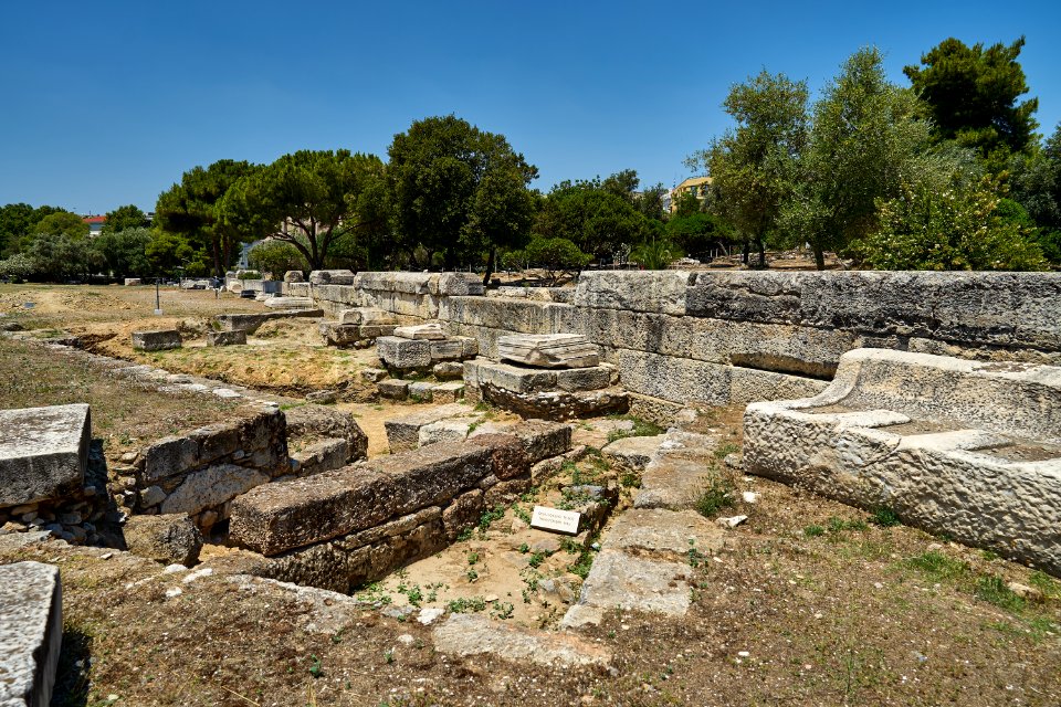 Remains of the Themistoclean near the Temple of Olympian Zeus on July 2, 2020