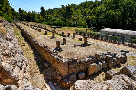 Remains of the Stoa (4th cent. B.C.) at the Amphiareion of Oropos on July 24, 2020