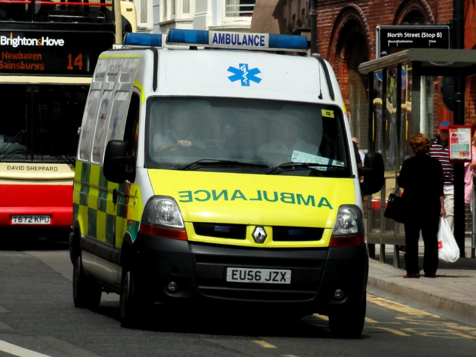 Renault Ambulance licence registration 'EU56 JZX' at Brighton