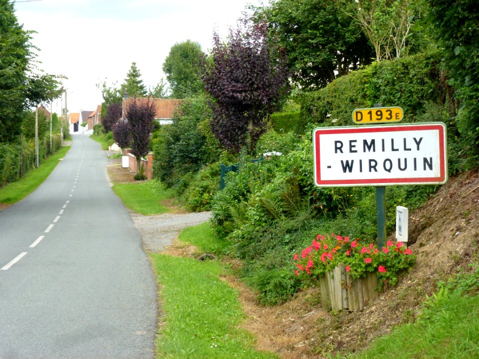Remilly-Wirquin (Pas-de-Calais, Fr) city limit sign