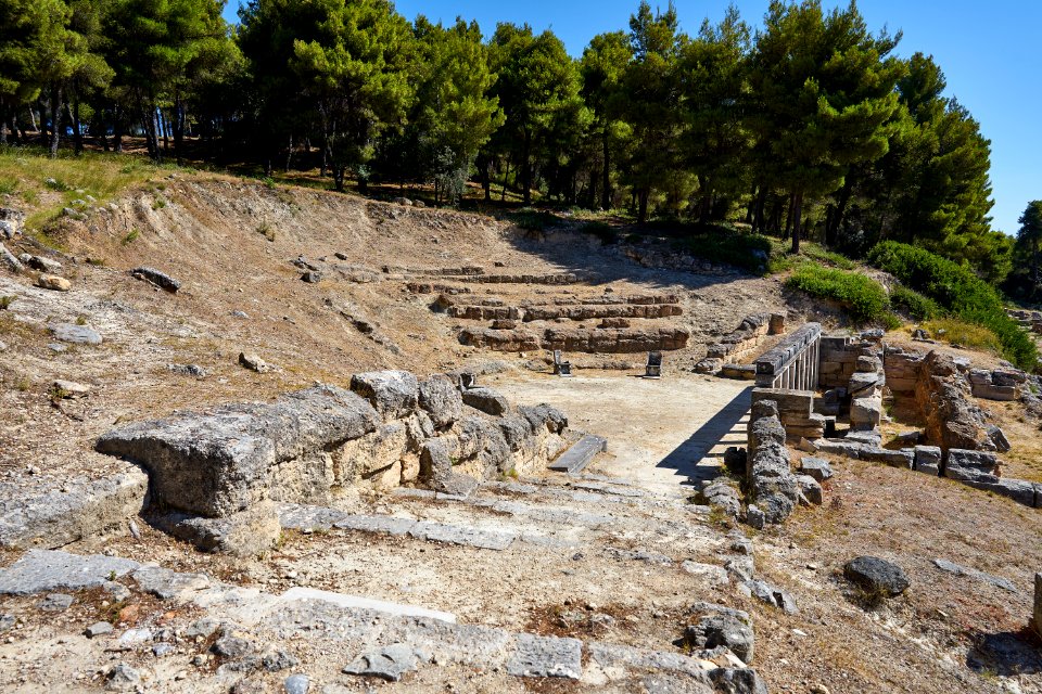 Remains of the theatre at the Sanctuary of Amphiaraus in Oropos on July 24, 2020