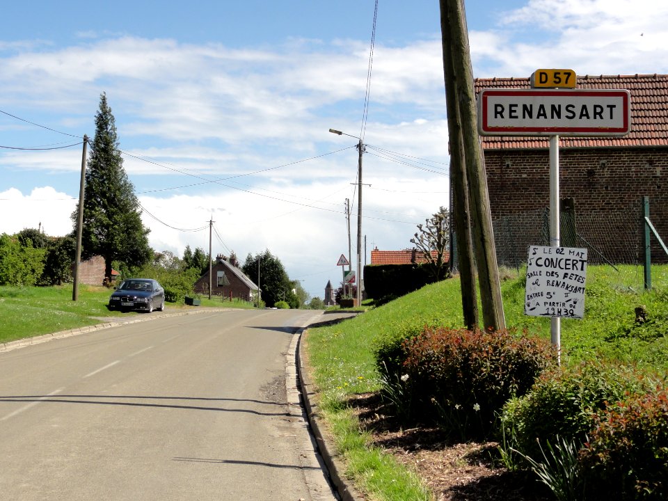 Renansart (Aisne) city limit sign