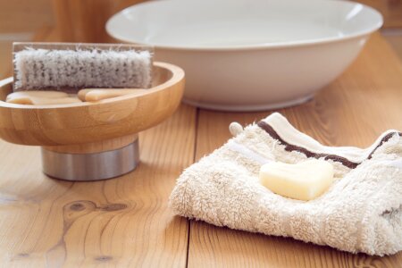 Brush washcloth bowl photo