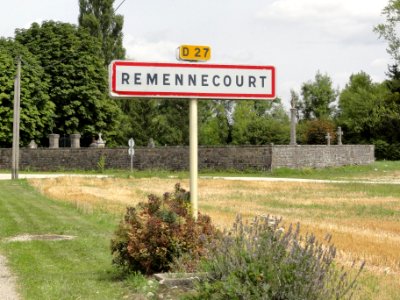 Remennecourt (Meuse) city limit sign