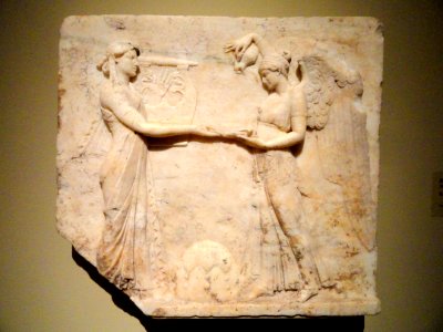 Relief of Apollo with Nike, 27 BC - 14 AD, Roman, Italy, marble - Cleveland Museum of Art - DSC08316