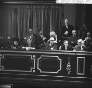 REM-debat in Eerste Kamer , mevrouw Van Someren Downer (VVD) op tribune, Bestanddeelnr 917-1885