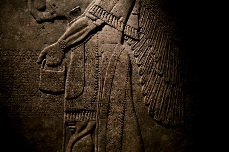 Relief of a winged supernatural deity from Ashur-nasirpal II's Northwest Palace at Kalhu (Nimrud) 02