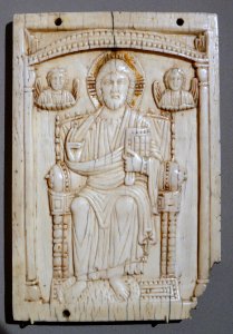 Relief panel with Christ Enthroned, Constantinople, 11th century, ivory - Bode-Museum - DSC03525