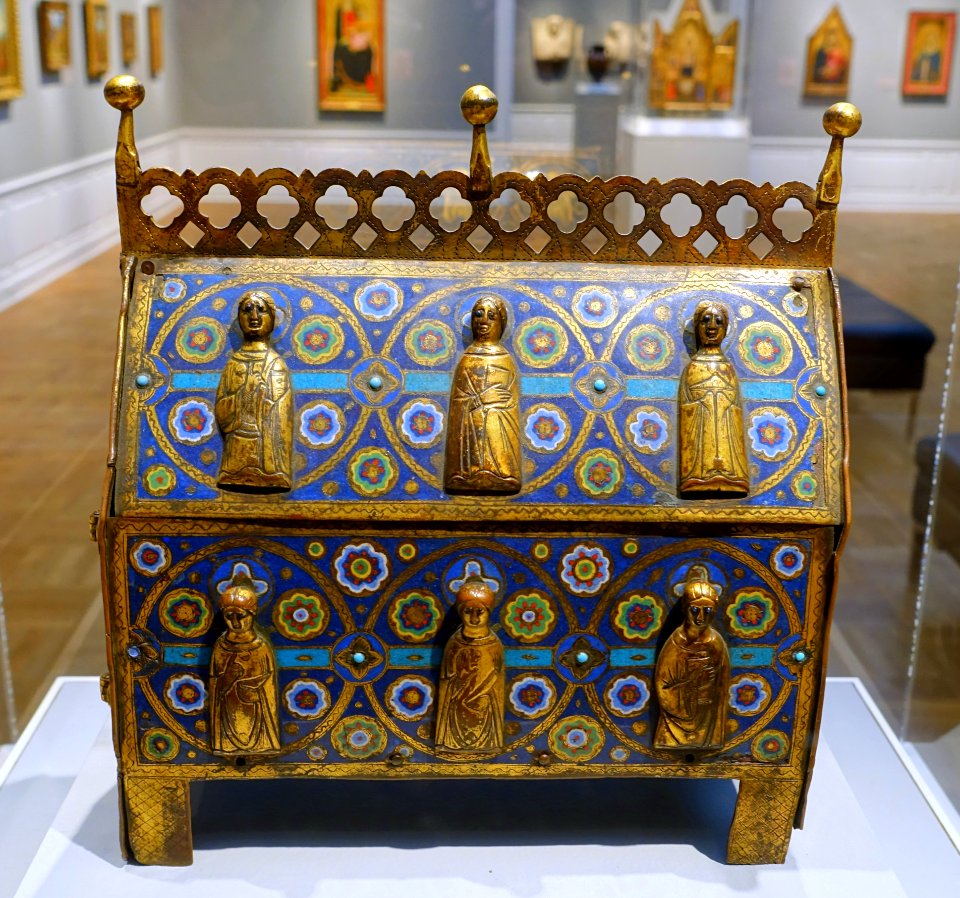 Reliquary, French, 1200s AD, enamel and gilt on copper - Portland Art Museum - Portland, Oregon - DSC09038