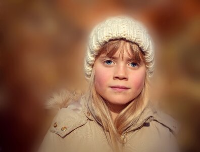 Girl blond face photo