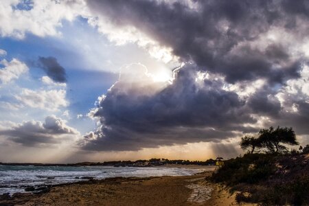 Sea sky clouds photo