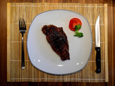 Eat food beef steak