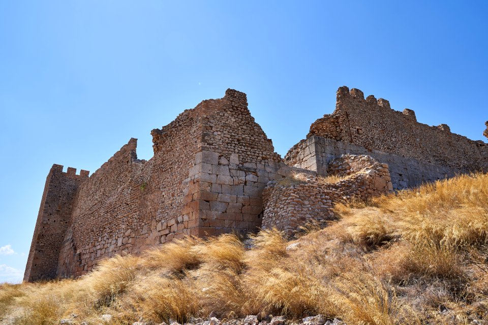 Remains of the fortifications of the Castle Larissa of Argos on September 5, 2020