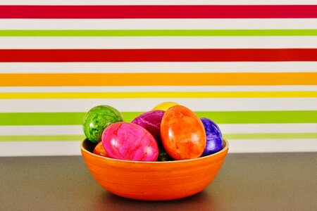 Happy easter colored colorful eggs photo