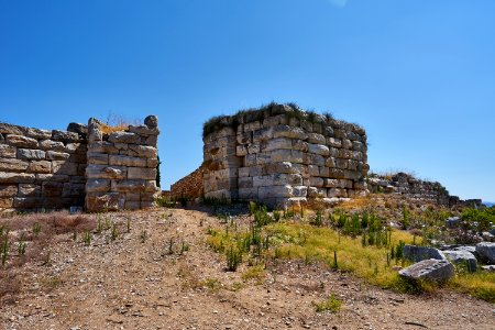 Remains of a fortified gate at Rhamnous on July 22, 2020