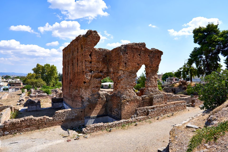 Remains of Roman baths in Argos on September 5, 2020