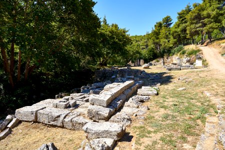 Remains of the altar at the Sanctuary of Ampharaus on July 24, 2020