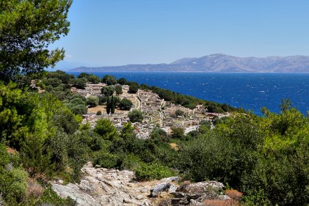 Remains of the ancient city of Rhamnous on July 22, 2020