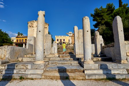 Remains of the Eastern Propylon in the Roman Agora of Athens on August 2, 2020 photo