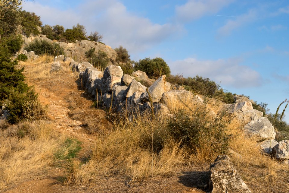 Remains fortifications of Eretria Euboea Greece