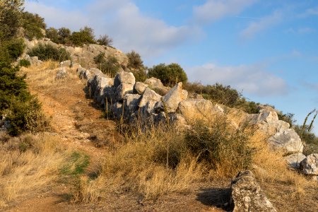 Remains fortifications of Eretria Euboea Greece