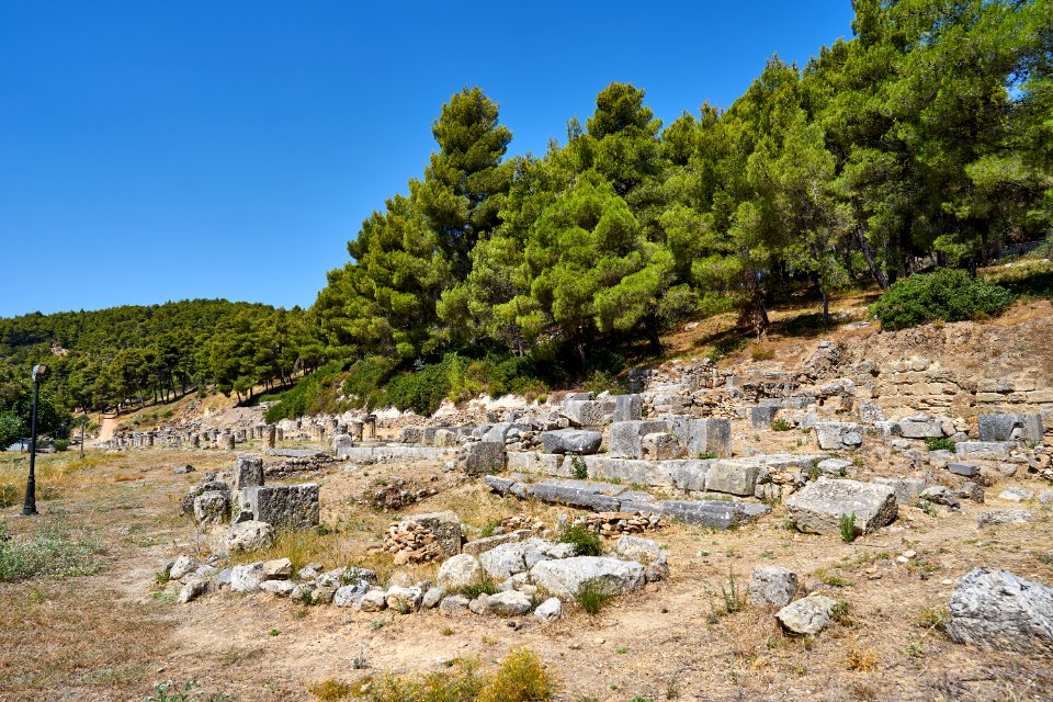 Remains of a bathing facility at the Sanctuary of Amphiaraos in Oropos on July 24, 2020