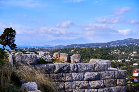 Remains of a fortification tower on the citadel of Eretria, 16 January 2020