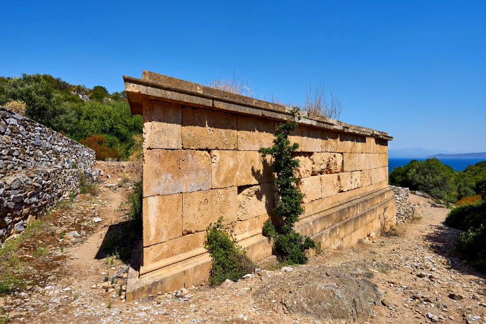 Remains of a burial monument at Rhamnous on July 22, 2020
