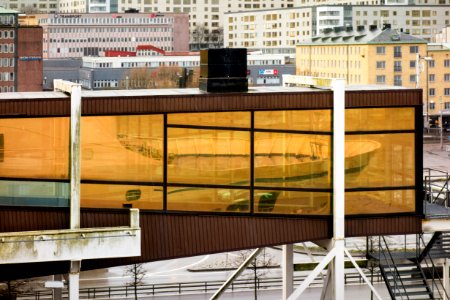 Reflection of Stena Danica in Stena LIne boarding tunnel photo