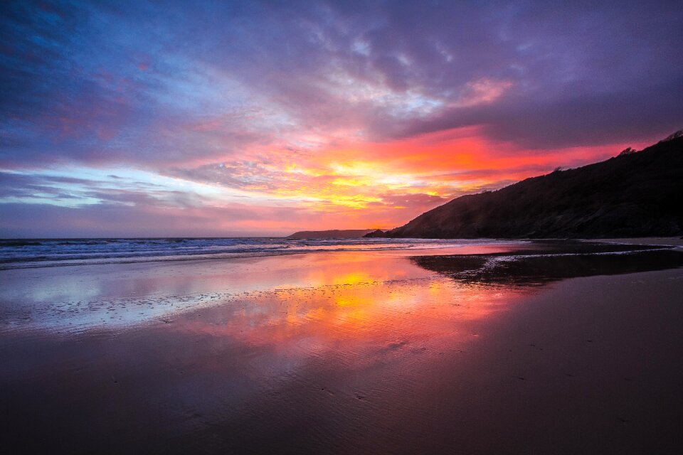 Low tide ocean wales photo