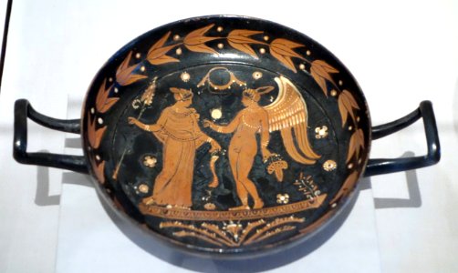 Red-figure Kylix, Group of Lecce 727, South Italian, Apulia, 370-350 BC, terracotta - California Palace of the Legion of Honor - DSC07712